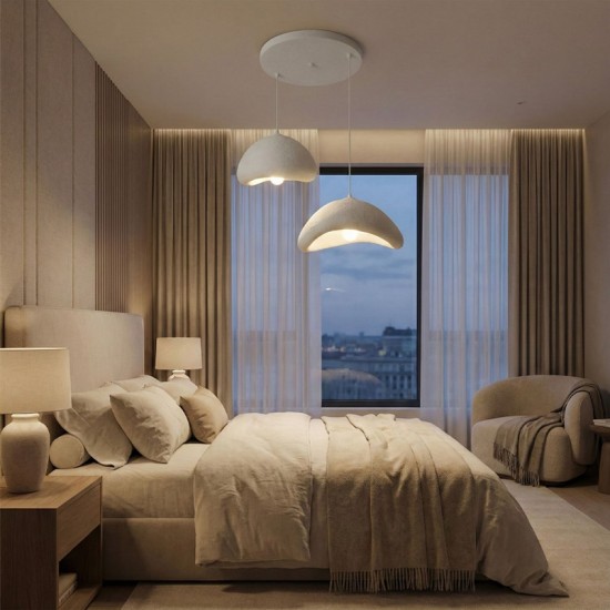 Φωτιστικό οροφής Luna  E27 fiberglass δίφωτο χρώμα λευκό Ø70x115εκ.