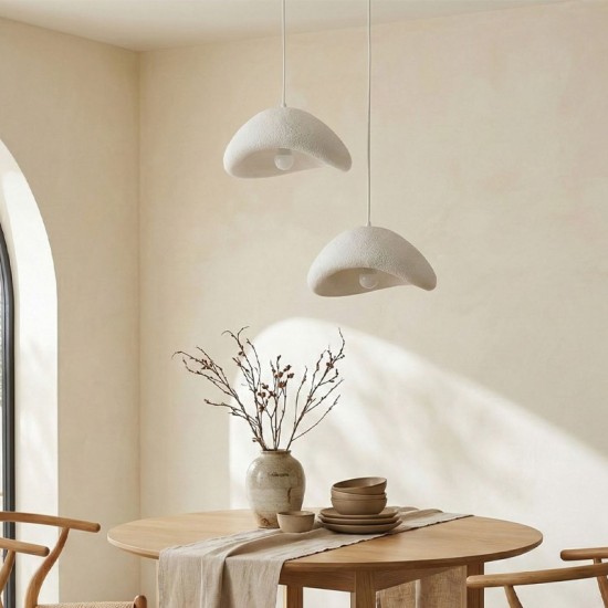 Φωτιστικό οροφής Luna  E27 fiberglass δίφωτο χρώμα λευκό Ø74x115εκ.