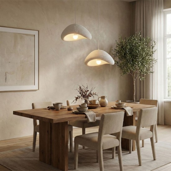 Φωτιστικό οροφής Luna  E27 fiberglass δίφωτο χρώμα λευκό Ø74x115εκ.