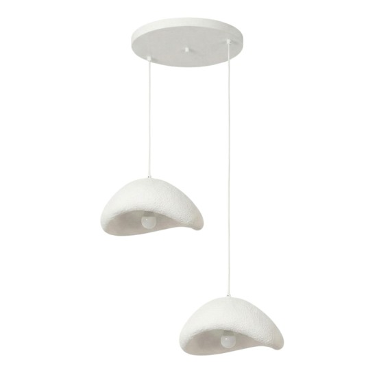 Φωτιστικό οροφής Luna  E27 fiberglass δίφωτο χρώμα λευκό Ø74x115εκ.