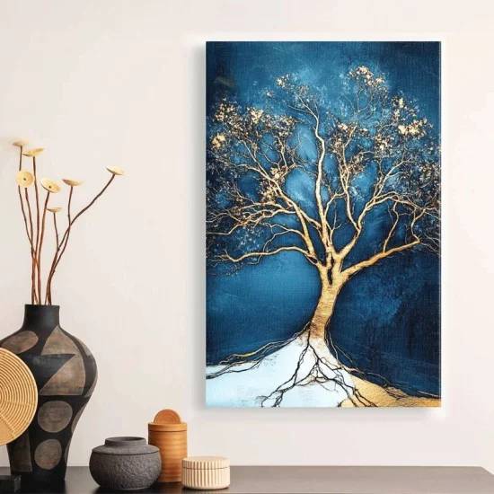 Πίνακας σε καμβά "Golden Tree"  ψηφιακής εκτύπωσης 70x100x3εκ.