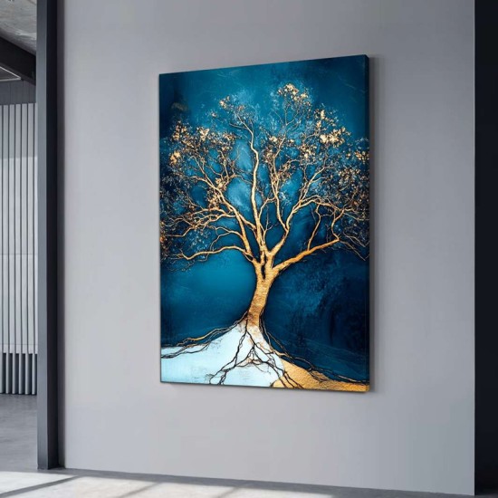 Πίνακας σε καμβά "Golden Tree"  ψηφιακής εκτύπωσης 70x100x3εκ.