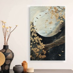 Πίνακας σε καμβά "Golden Moon"  ψηφιακής εκτύπωσης 70x100x3εκ.