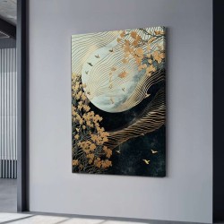 Πίνακας σε καμβά "Golden Moon"  ψηφιακής εκτύπωσης 70x100x3εκ.