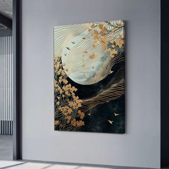 Πίνακας σε καμβά "Golden Moon"  ψηφιακής εκτύπωσης 70x100x3εκ.