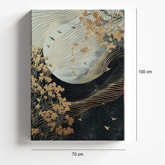 Πίνακας σε καμβά "Golden Moon"  ψηφιακής εκτύπωσης 70x100x3εκ.