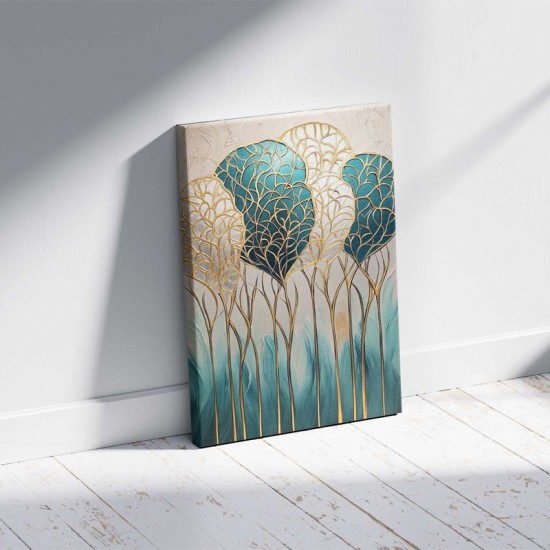 Πίνακας σε καμβά "Golden Leaves"  ψηφιακής εκτύπωσης 70x100x3εκ.