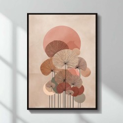 Πίνακας "Pink Leaves"  ψηφιακής εκτύπωσης 50x70εκ.