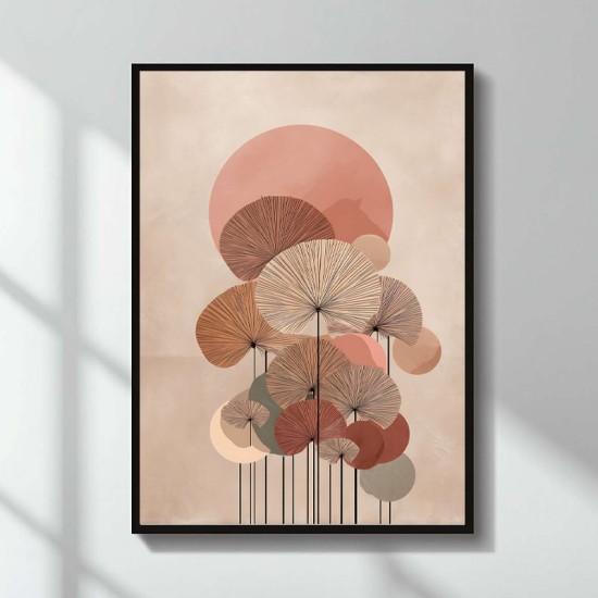 Πίνακας "Pink Leaves"  ψηφιακής εκτύπωσης 50x70εκ.