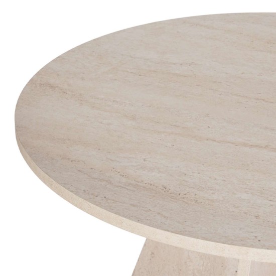 Τραπέζι Virela  χρώμα travertine Ø120x75εκ.