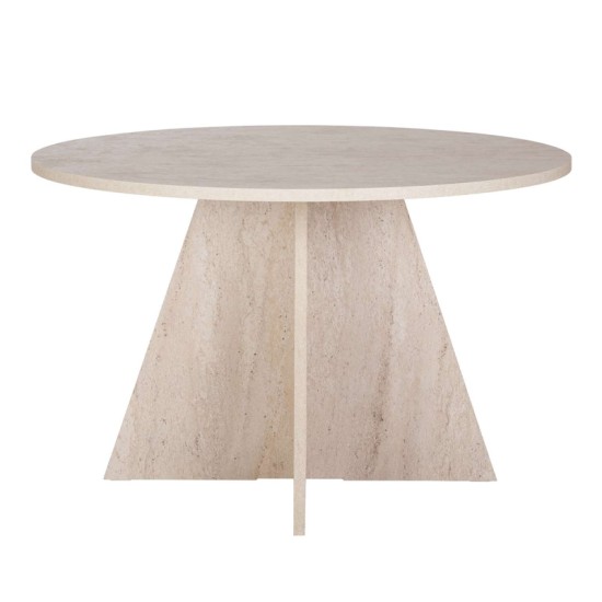 Τραπέζι Virela  χρώμα travertine Ø120x75εκ.
