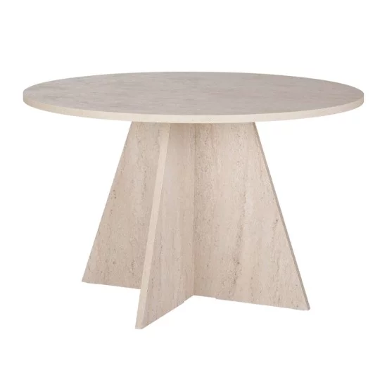 Τραπέζι Virela  χρώμα travertine Ø120x75εκ.