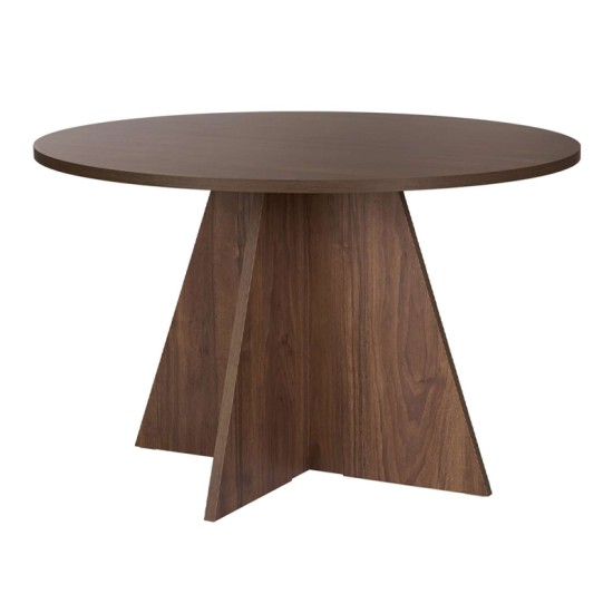 Τραπέζι Virela  χρώμα καρυδί Ø120x75εκ.