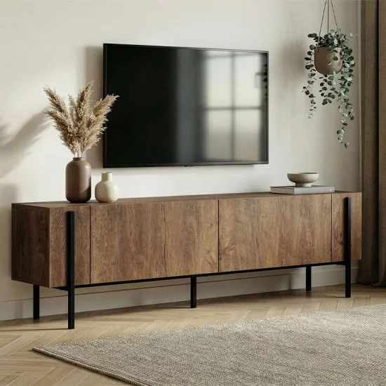 Έπιπλο τηλεόρασης Nexus  χρώμα καρυδί 180x30x45,5εκ.