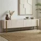 Έπιπλο τηλεόρασης Nexus  χρώμα travertine - χρυσό 180x30x45,5εκ.