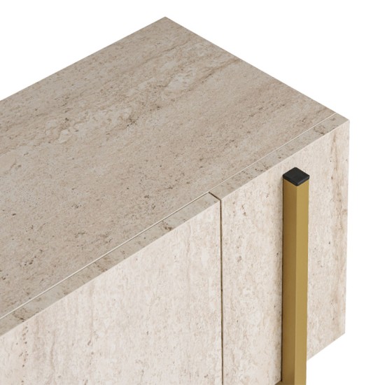 Έπιπλο τηλεόρασης Nexus  χρώμα travertine - χρυσό 180x30x45,5εκ.