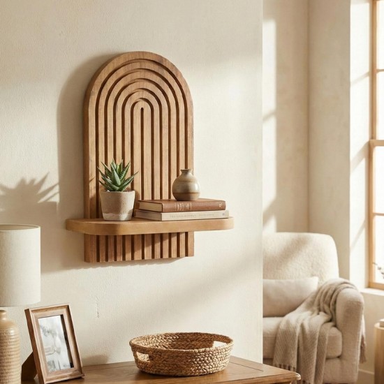 Ραφιέρα τοίχου Artwill  Mdf χρώμα oak 26x13x35εκ.