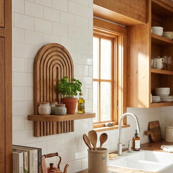 Ραφιέρα τοίχου Artwill  Mdf χρώμα oak 26x13x35εκ.