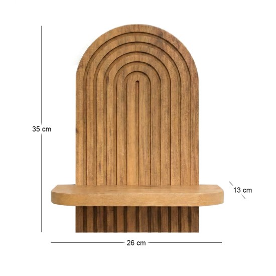 Ραφιέρα τοίχου Artwill  Mdf χρώμα oak 26x13x35εκ.