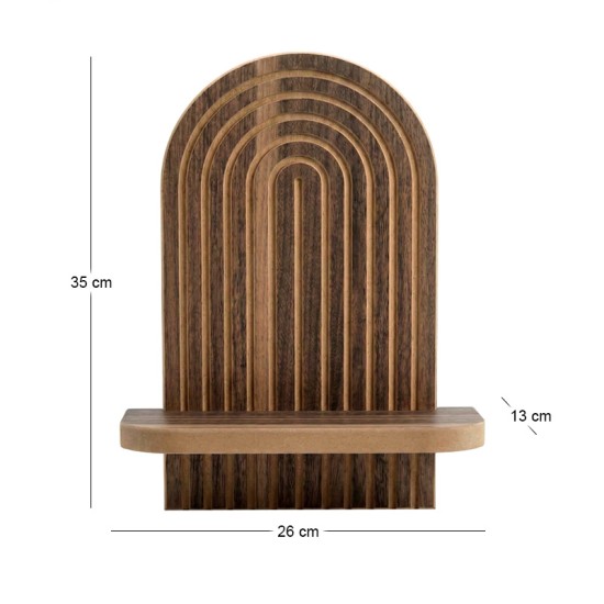 Ραφιέρα τοίχου Artwill  Mdf χρώμα wenge 26x13x35εκ.