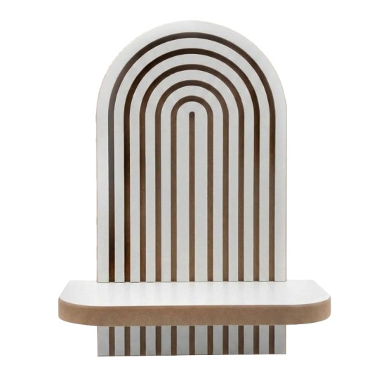 Ραφιέρα τοίχου Artwill  Mdf χρώμα λευκό - oak 26x13x35εκ.
