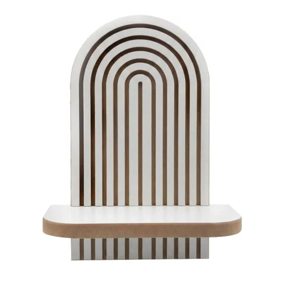 Ραφιέρα τοίχου Artwill  Mdf χρώμα λευκό - oak 26x13x35εκ.