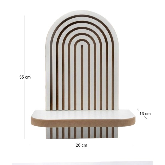 Ραφιέρα τοίχου Artwill  Mdf χρώμα λευκό - oak 26x13x35εκ.