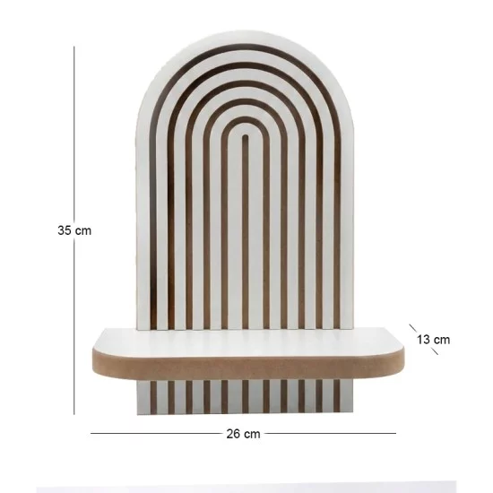 Ραφιέρα τοίχου Artwill  Mdf χρώμα λευκό - oak 26x13x35εκ.