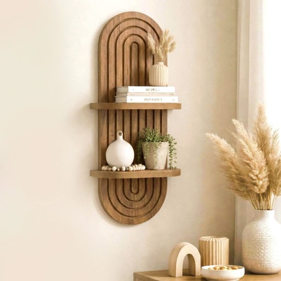 Ραφιέρα τοίχου Artwill  Mdf χρώμα oak 26x13x70εκ.