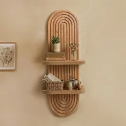 Ραφιέρα τοίχου Artwill  Mdf χρώμα oak 26x13x70εκ.
