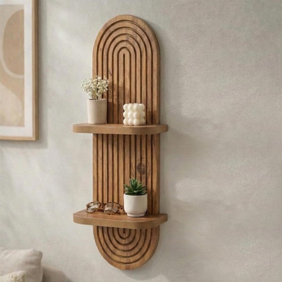 Ραφιέρα τοίχου Artwill  Mdf χρώμα oak 26x13x70εκ.