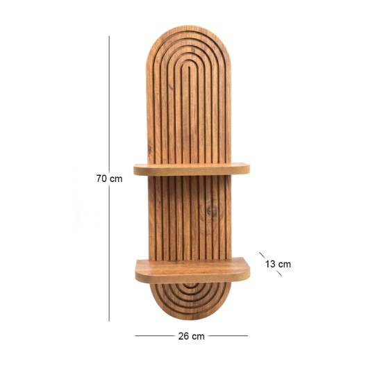 Ραφιέρα τοίχου Artwill  Mdf χρώμα oak 26x13x70εκ.