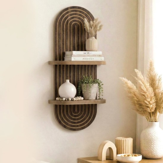 Ραφιέρα τοίχου Artwill  Mdf χρώμα wenge 26x13x70εκ.