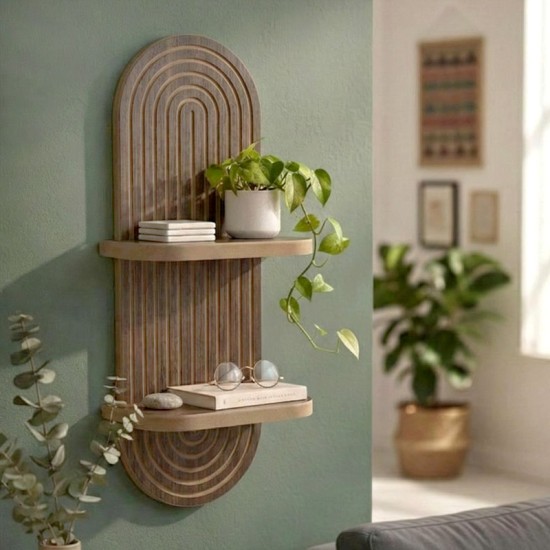 Ραφιέρα τοίχου Artwill  Mdf χρώμα wenge 26x13x70εκ.