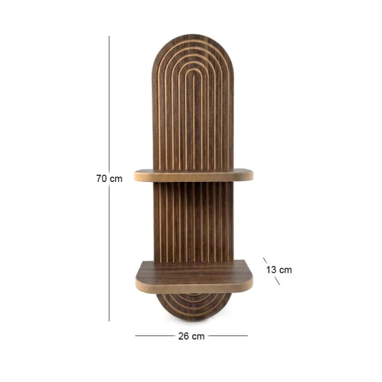 Ραφιέρα τοίχου Artwill  Mdf χρώμα wenge 26x13x70εκ.