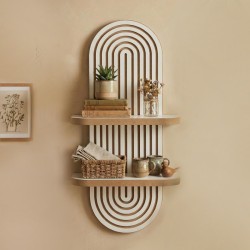 Ραφιέρα τοίχου Artwill  Mdf χρώμα λευκό - oak 26x13x70εκ.