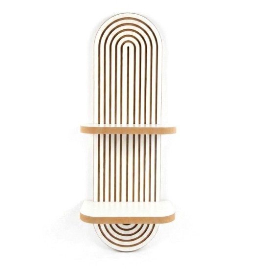 Ραφιέρα τοίχου Artwill  Mdf χρώμα λευκό - oak 26x13x70εκ.