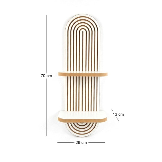 Ραφιέρα τοίχου Artwill  Mdf χρώμα λευκό - oak 26x13x70εκ.