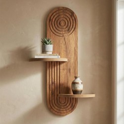 Ραφιέρα τοίχου Artwill  Mdf χρώμα oak 46x13x70εκ.