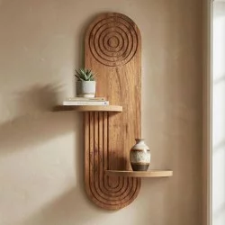 Ραφιέρα τοίχου Artwill  Mdf χρώμα oak 46x13x70εκ.