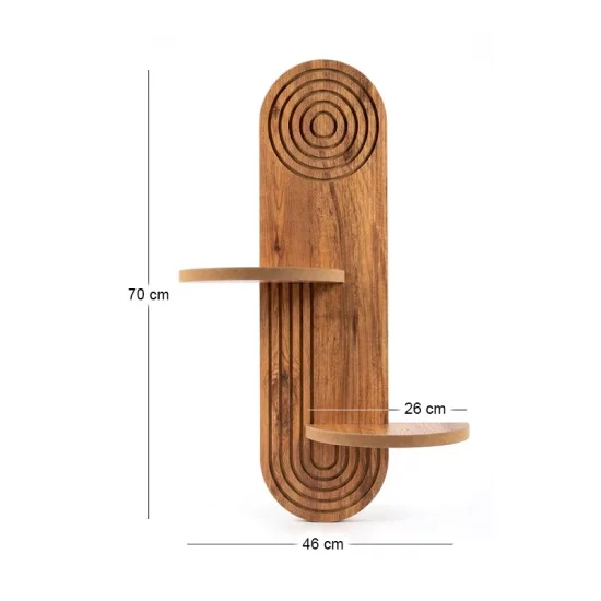 Ραφιέρα τοίχου Artwill  Mdf χρώμα oak 46x13x70εκ.