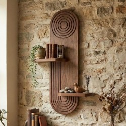 Ραφιέρα τοίχου Artwill  Mdf χρώμα wenge 46x13x70εκ.