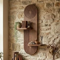 Ραφιέρα τοίχου Artwill  Mdf χρώμα wenge 46x13x70εκ.