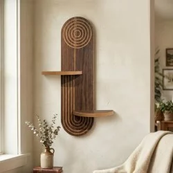 Ραφιέρα τοίχου Artwill  Mdf χρώμα wenge 46x13x70εκ.