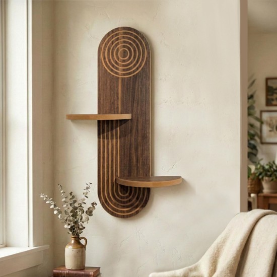 Ραφιέρα τοίχου Artwill  Mdf χρώμα wenge 46x13x70εκ.