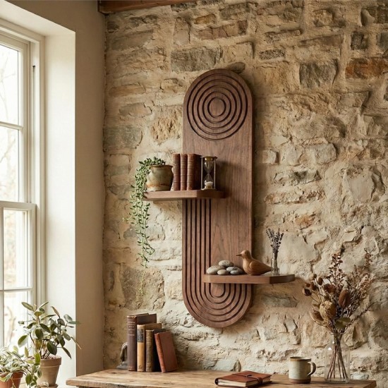 Ραφιέρα τοίχου Artwill  Mdf χρώμα wenge 46x13x70εκ.