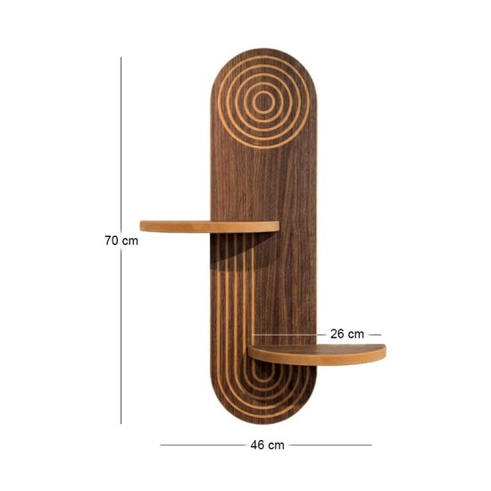 Ραφιέρα τοίχου Artwill  Mdf χρώμα wenge 46x13x70εκ.
