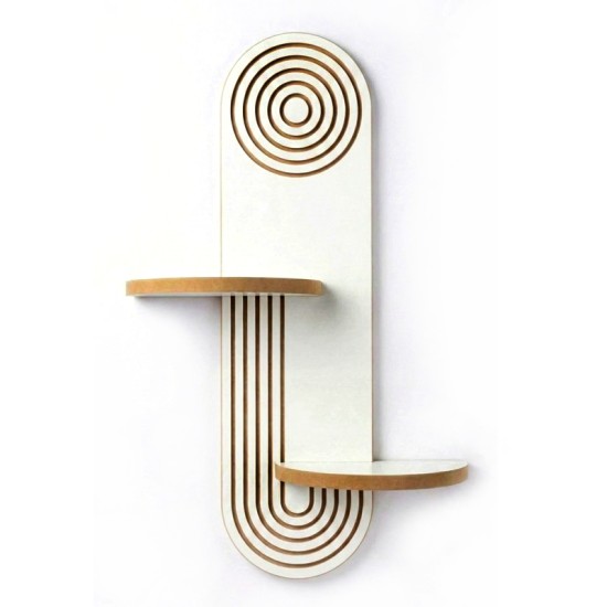 Ραφιέρα τοίχου Artwill  Mdf χρώμα λευκό - oak 46x13x70εκ.