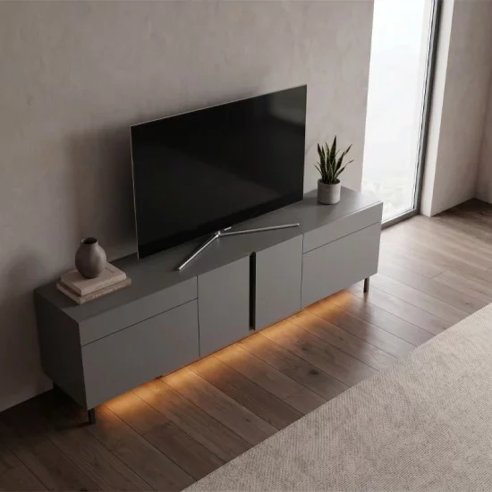 Έπιπλο τηλεόρασης Arlen  με Led Rgb χρώμα ανθρακί 180x32x50εκ.