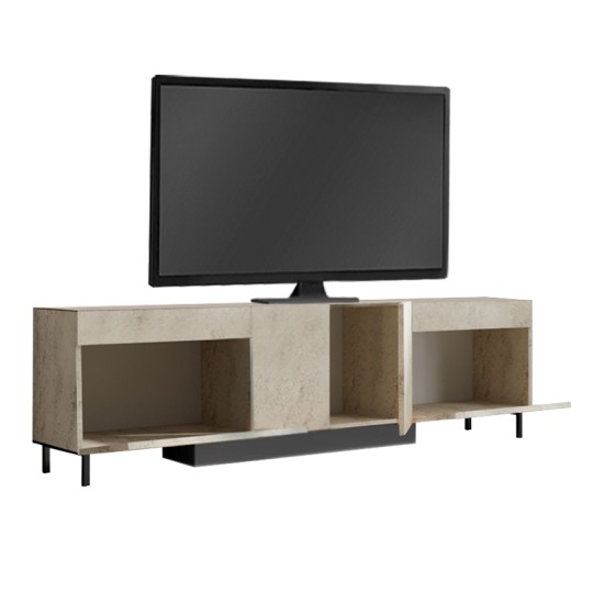 Έπιπλο τηλεόρασης Arlen  με Led Rgb χρώμα travertine 180x32x50εκ.